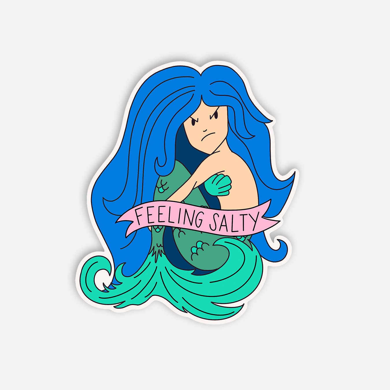 Feeling Salty Mermaid Sticker (Vanilla)