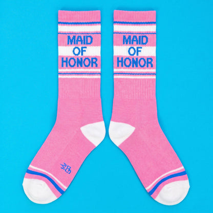 Maid Of Honor Retro Pink Crew Socks