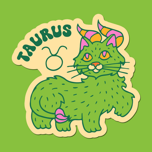 Astrology Cat Sticker: Taurus