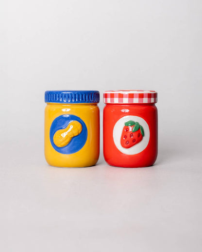 Peanut Butter and Jelly Taper Candle Holder Set