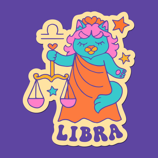 Astrology Cat Sticker: Libra