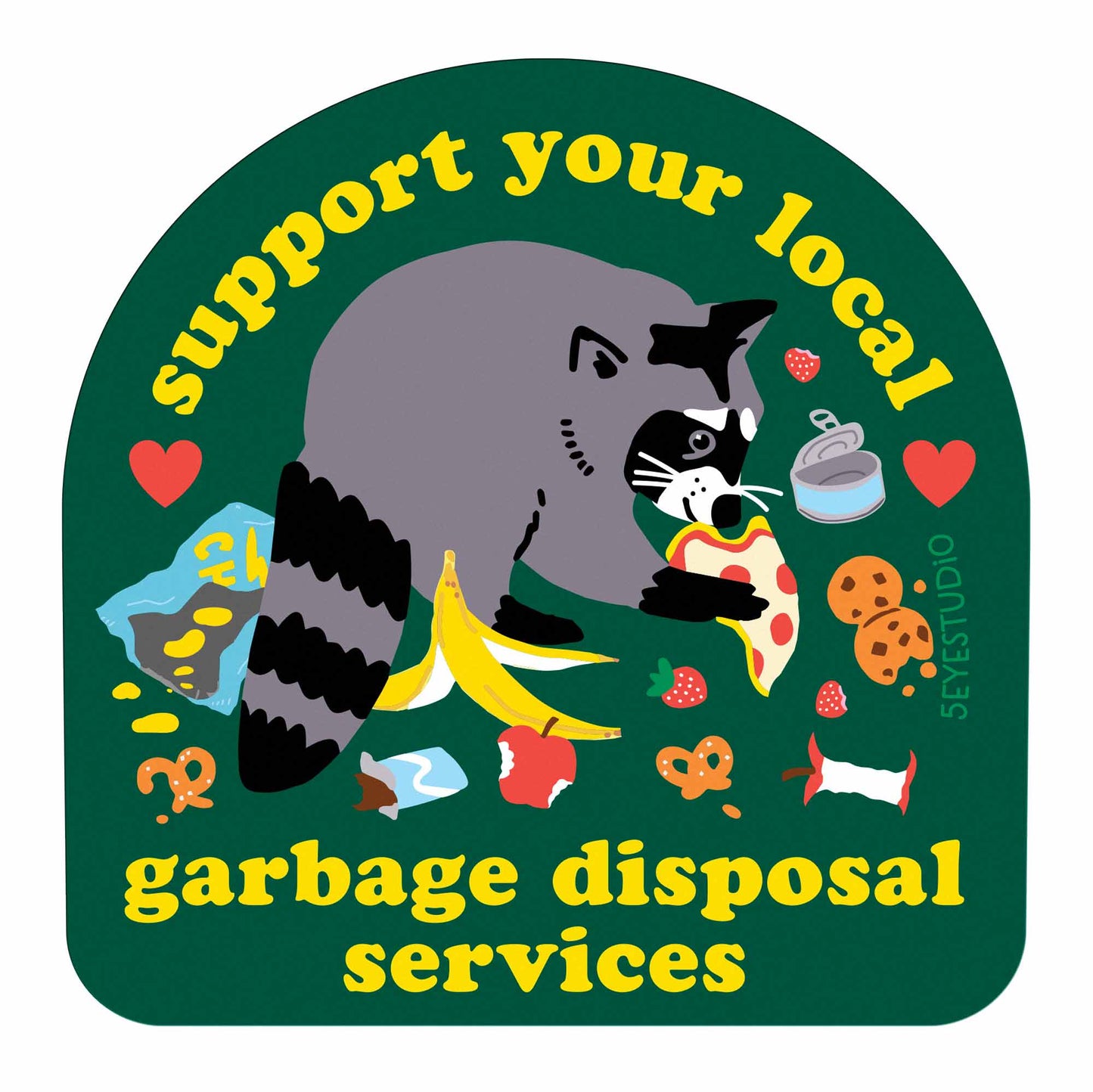 Garbage Disposal Raccoon Sticker