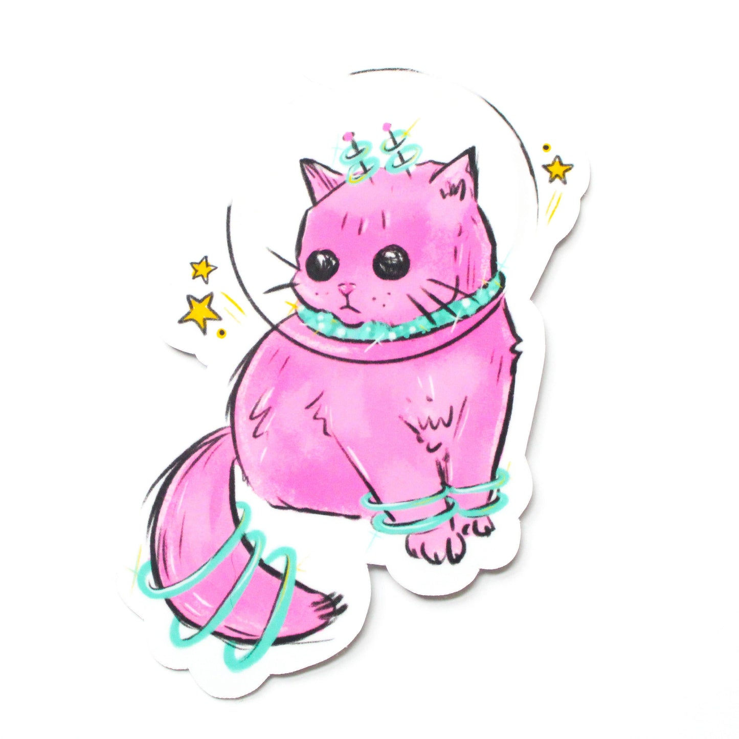 Pink Space Kitty Sticker