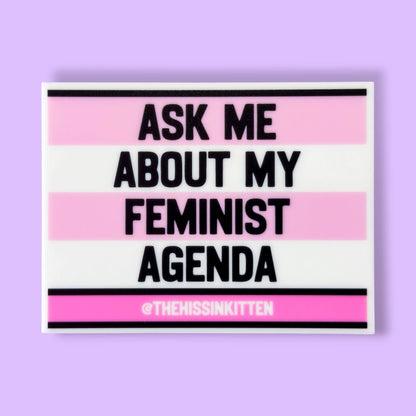 ASK ME ABOUT MY FEMINIST AGENDA Letter Board Magnet