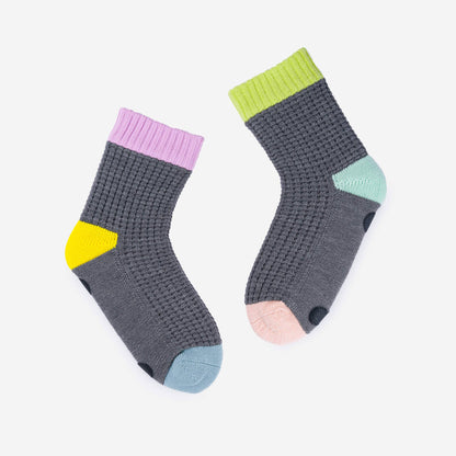 Fleece-Lined Waffle Knit House Socks