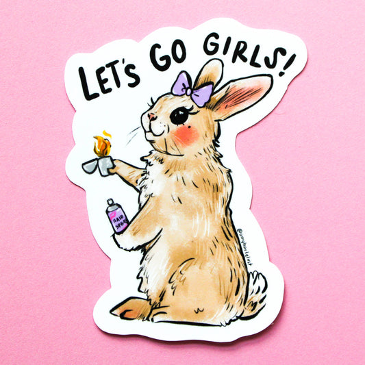 Let's Go Girls Bunny Sticker