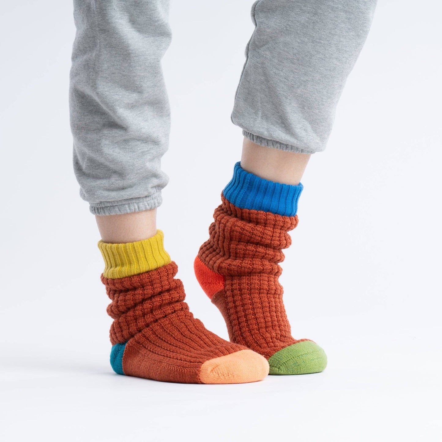 Fleece-Lined Waffle Knit House Socks