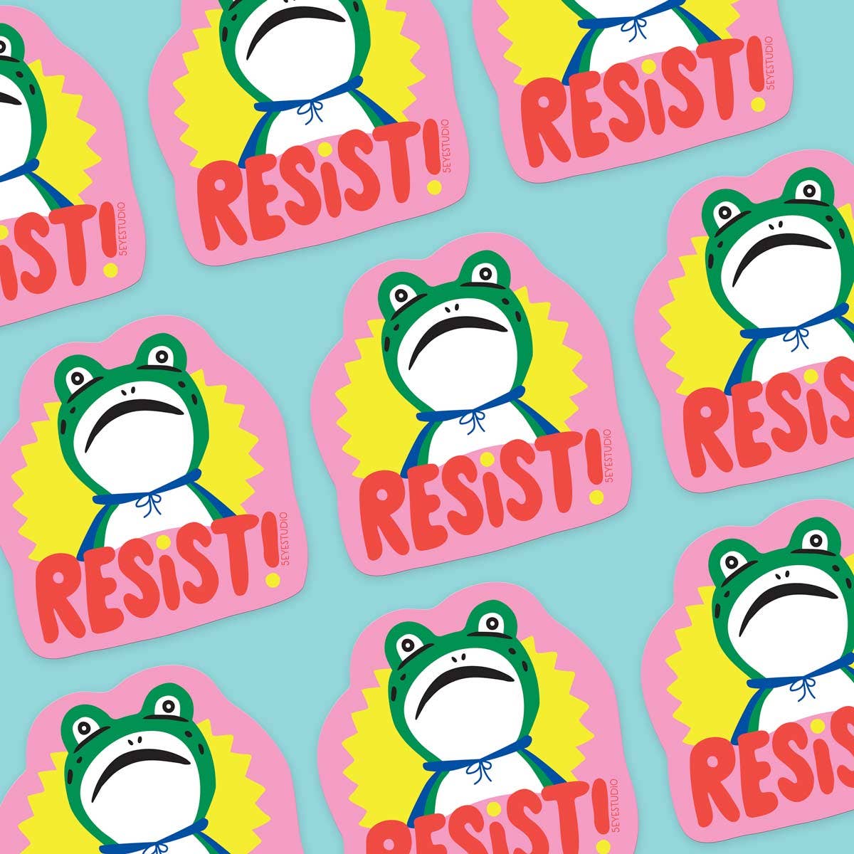 RESIST! Frog Sticker