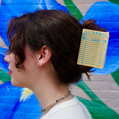Library Card Claw Clip