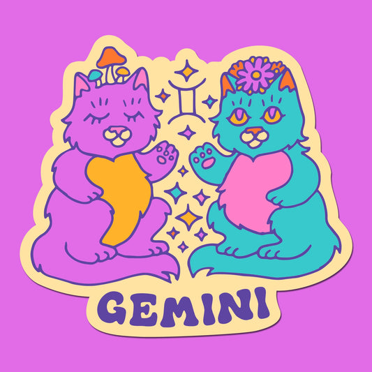 Astrology Cat Sticker: Gemini