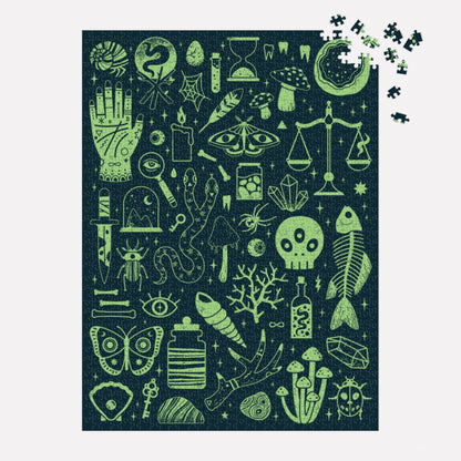 Occult and Curious 1000 Piece Glow in the Dark Puzzle