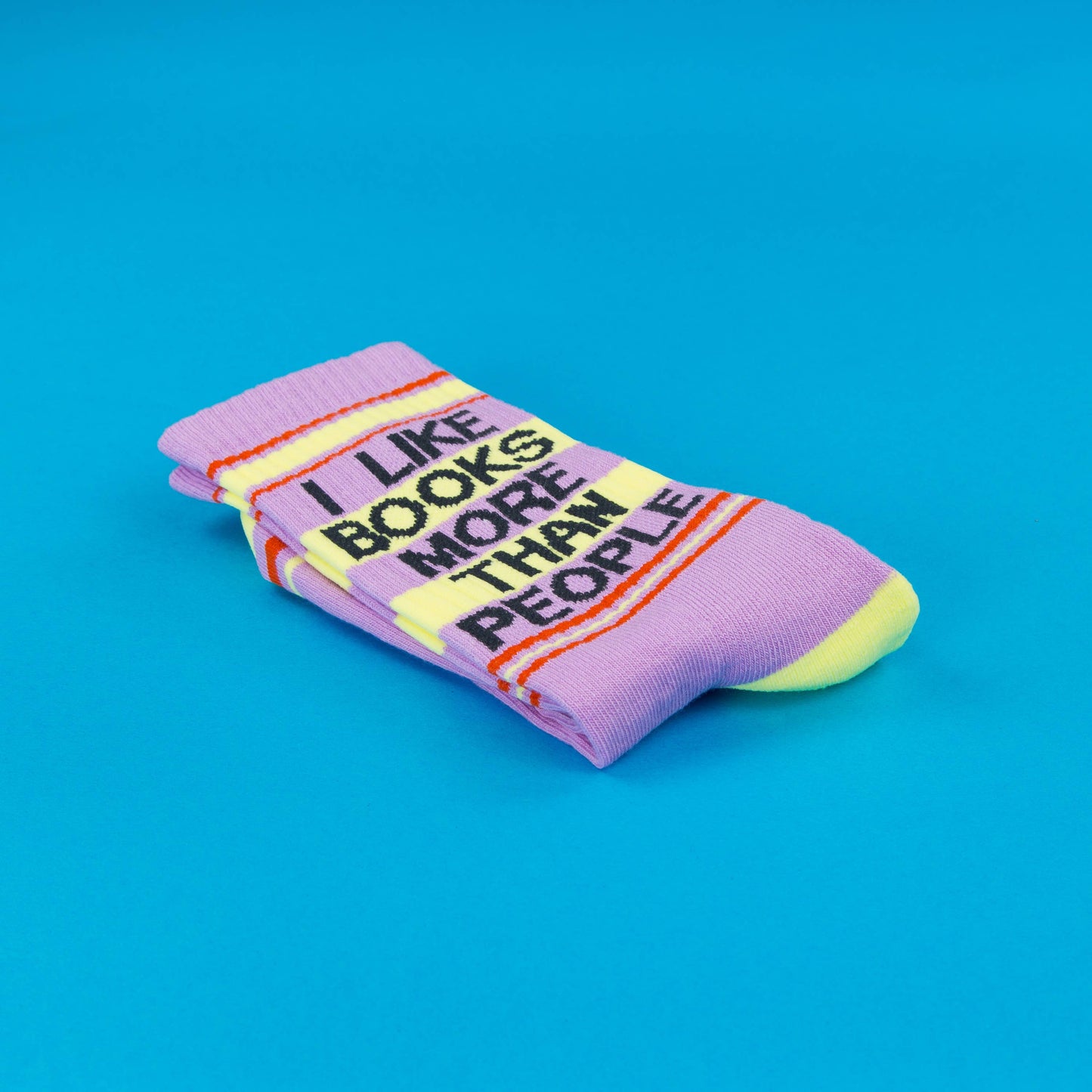 I Like Books More Than People Retro Crew Socks