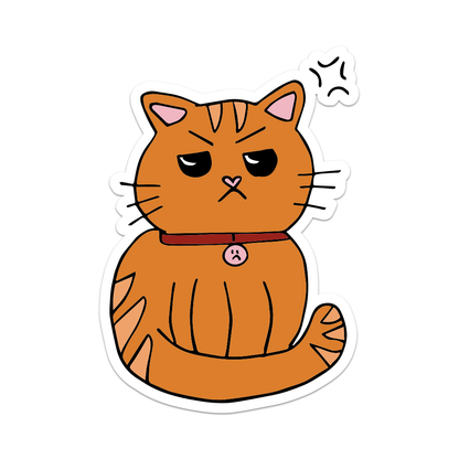 Grumpy Orange Cat Sticker