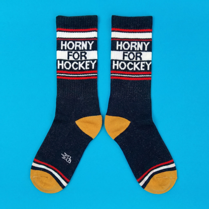 Horny For Hockey Retro Crew Socks