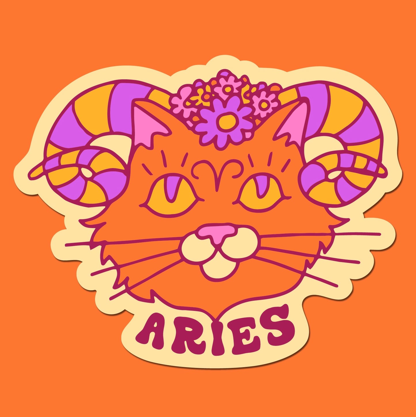 Astrology Cat Sticker: Aries