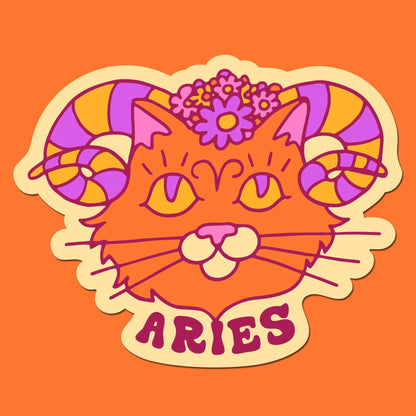 Astrology Cat Sticker: Aries