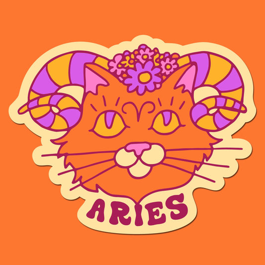 Astrology Cat Sticker: Aries