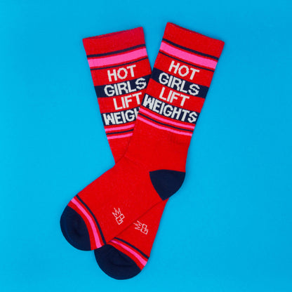 Hot Girls Lift Weights Retro Crew Socks