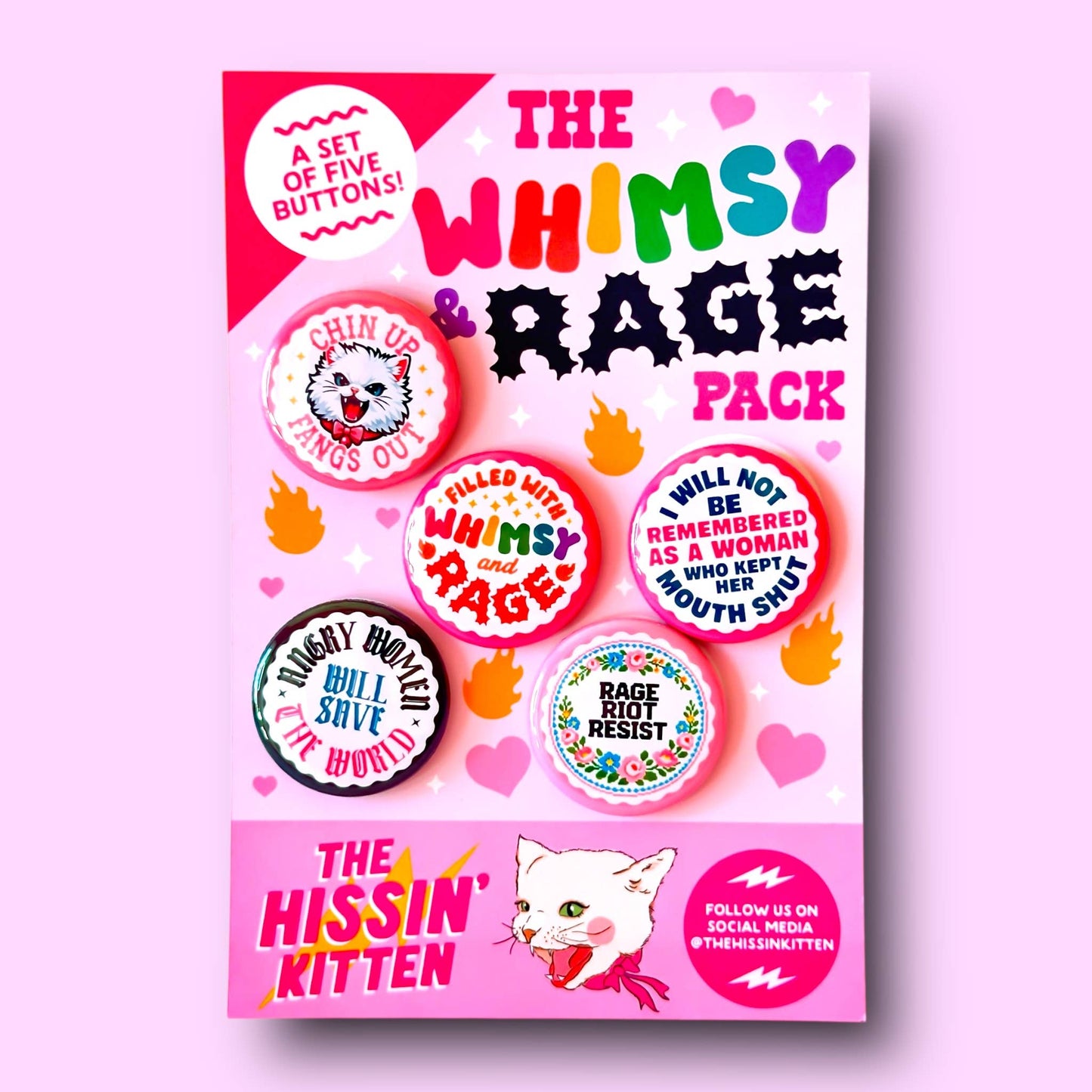 The Whimsy and Rage Button Pack