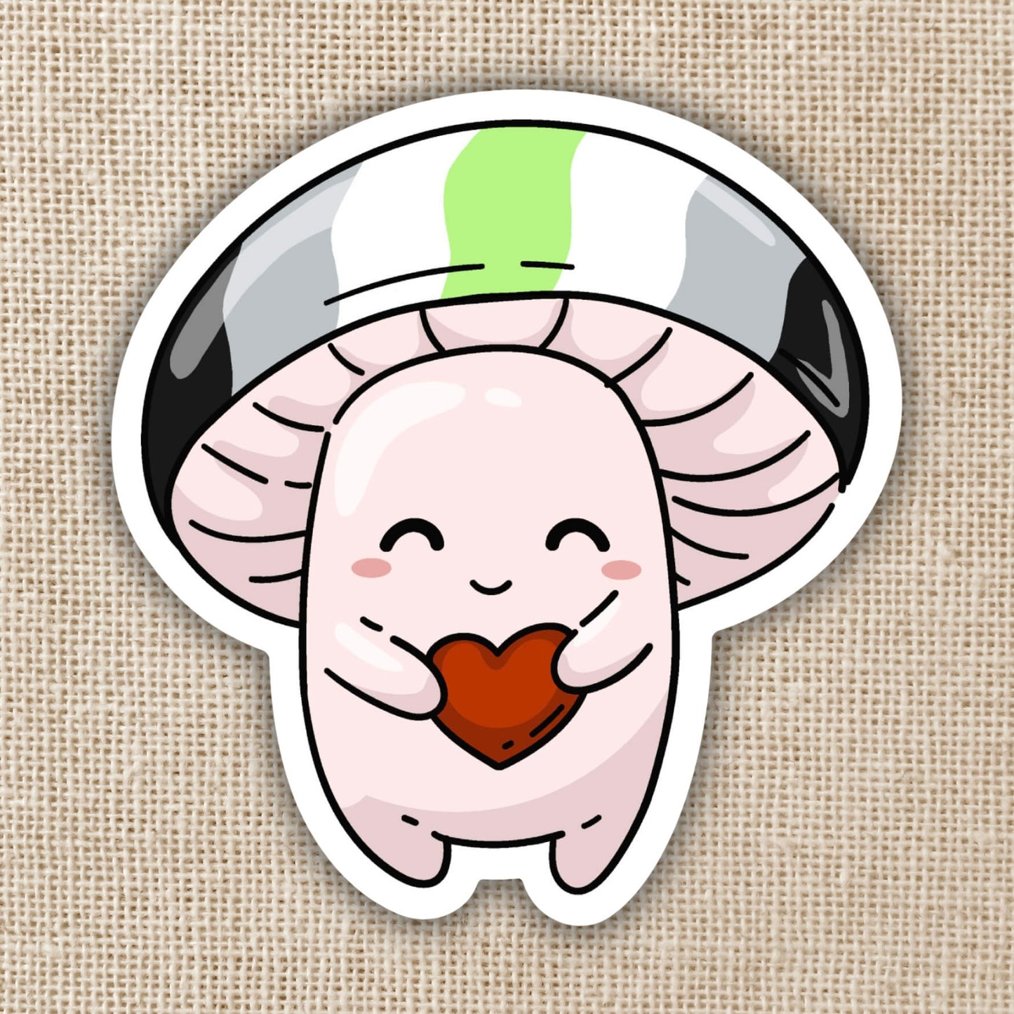 Agender Pride Flag Mushroom Sticker