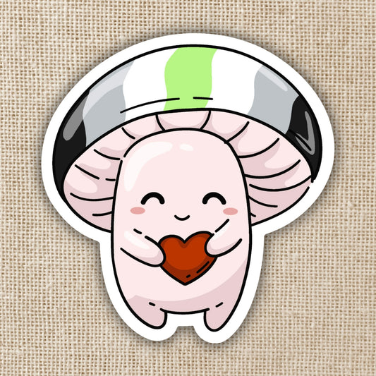 Agender Pride Flag Mushroom Sticker