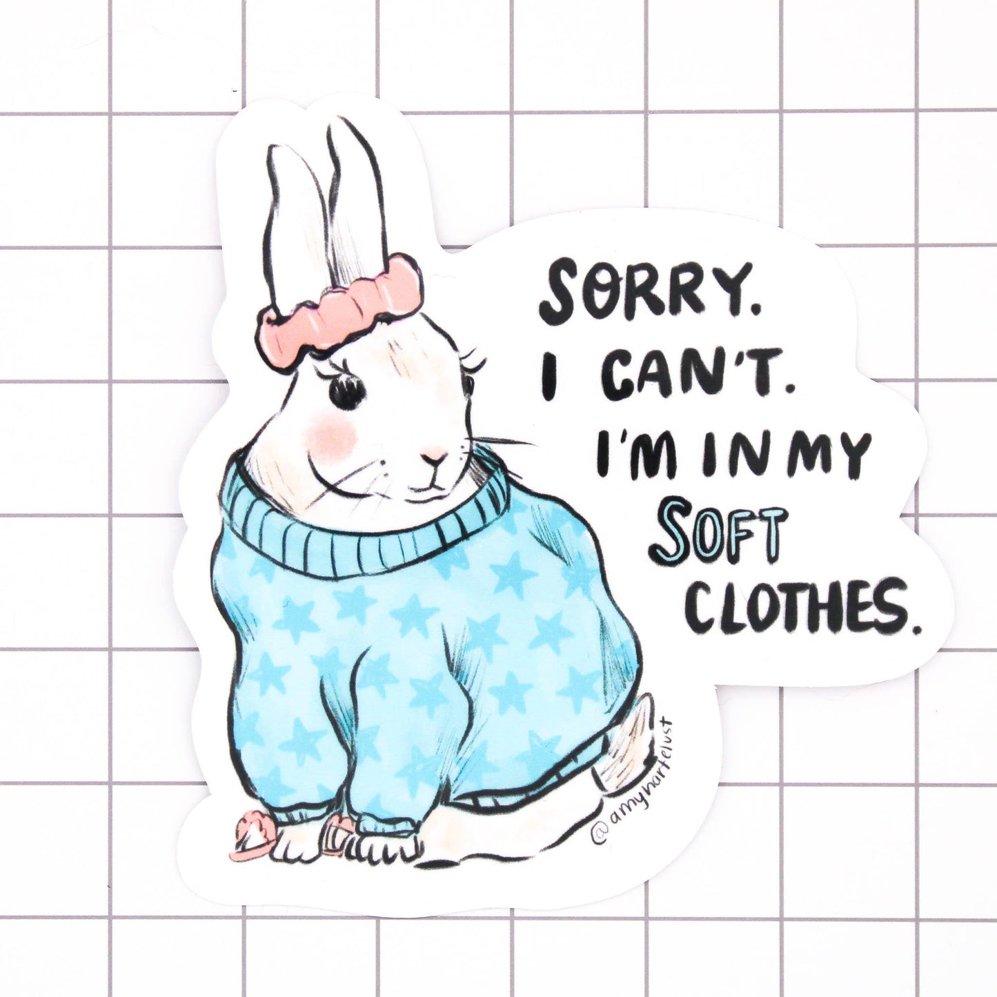 Soft Clothes Bunny Sticker