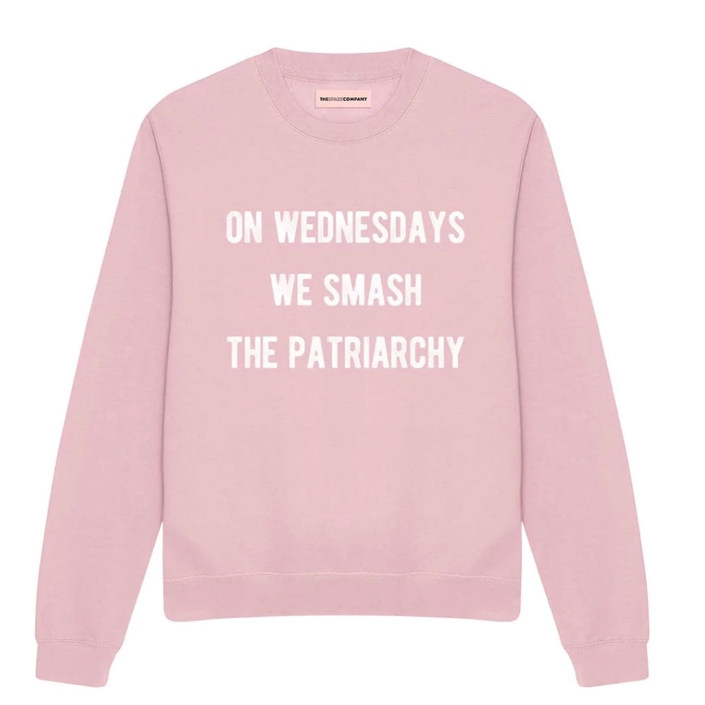 On Wednesdays We Smash The Patriarchy Pink Sweatshirt