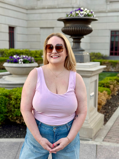 Plus Size Reversible Crop Top: Axolotl / Blush Pink