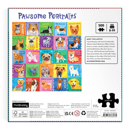 Pawsome Portraits 500 Piece Dog Puzzle