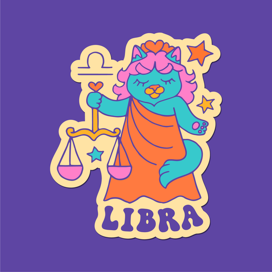 Astrology Cat Sticker: Libra