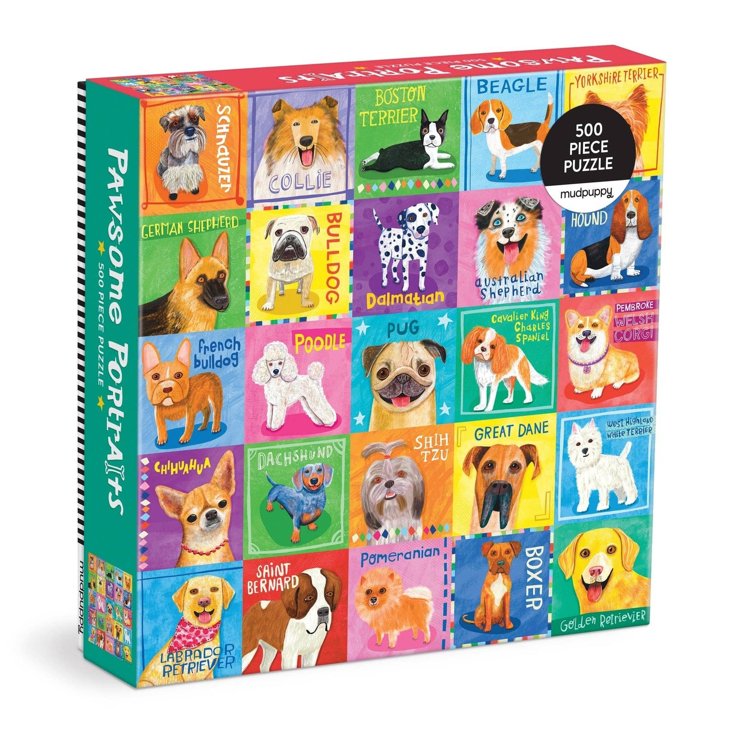Pawsome Portraits 500 Piece Dog Puzzle