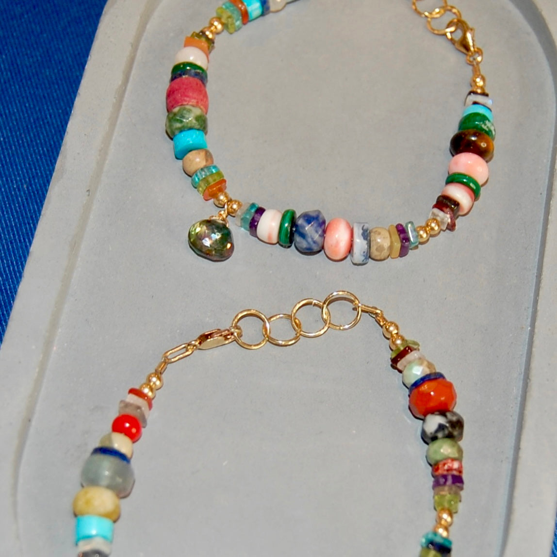 Mixed Media Gemstone Bracelet