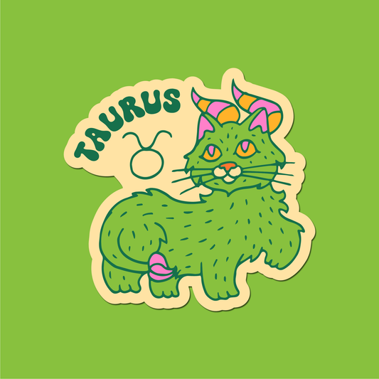 Astrology Cat Sticker: Taurus