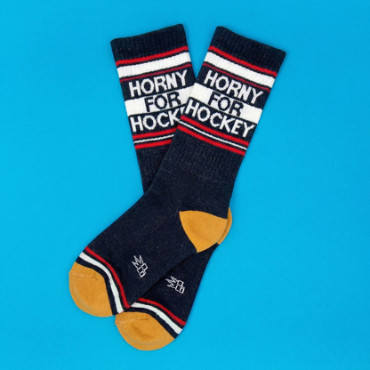 Horny For Hockey Retro Crew Socks