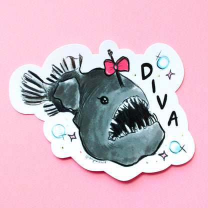 Anglerfish Diva Sticker