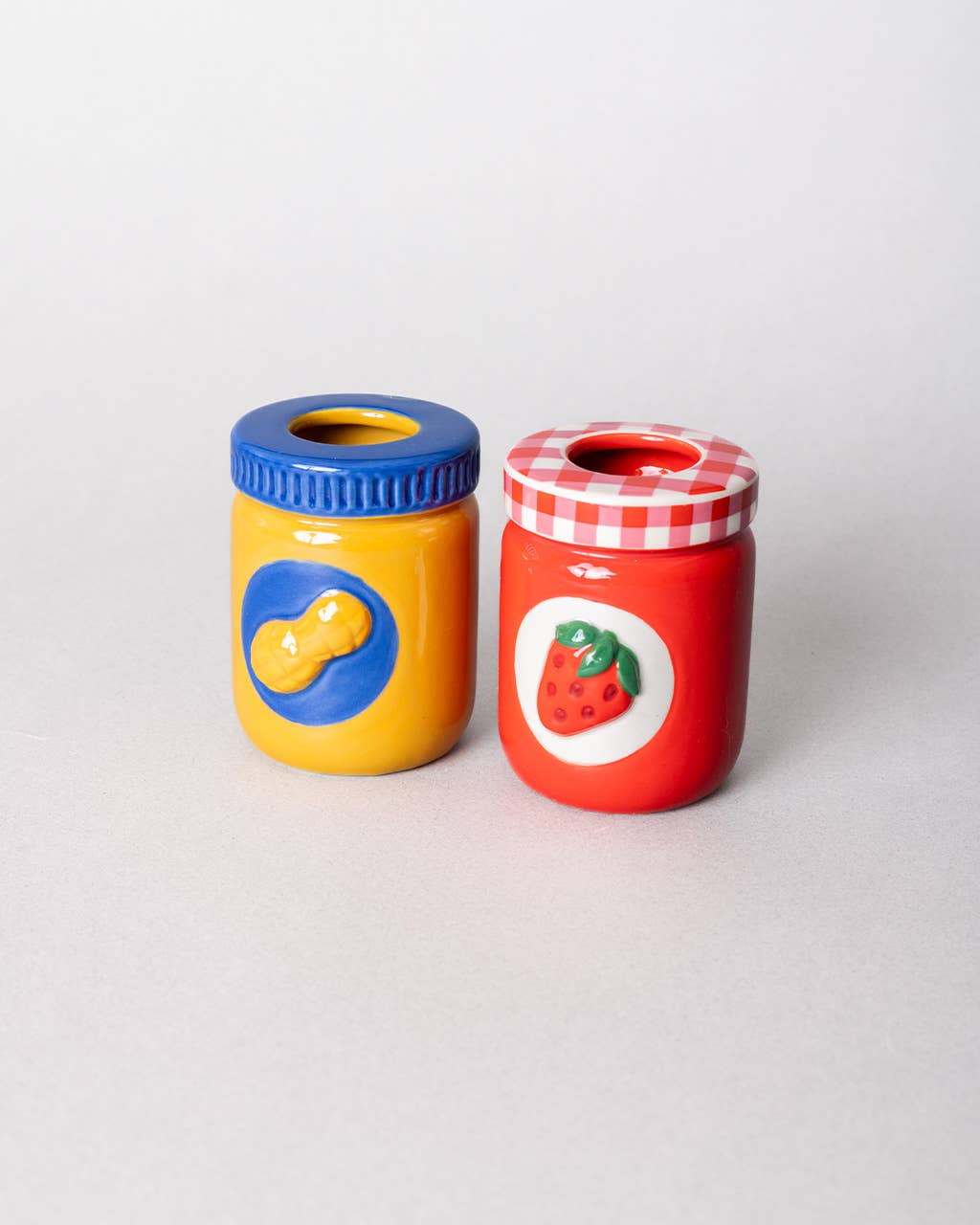 Peanut Butter and Jelly Taper Candle Holder Set
