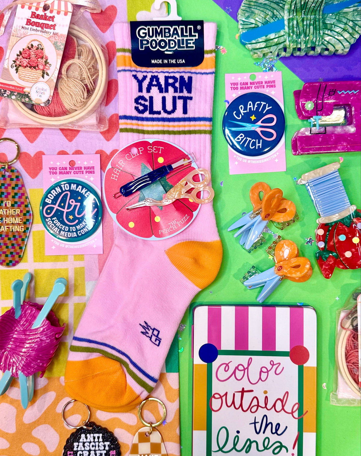 Yarn Slut Retro Crew Socks