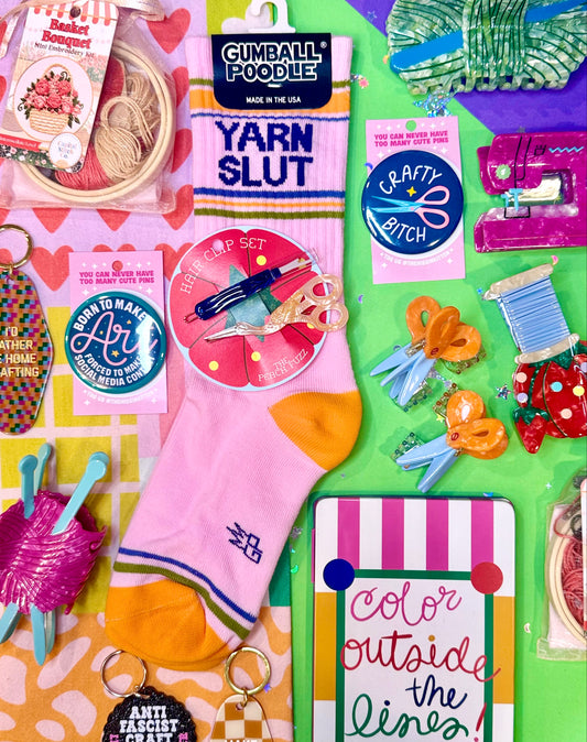 Yarn Slut Retro Crew Socks
