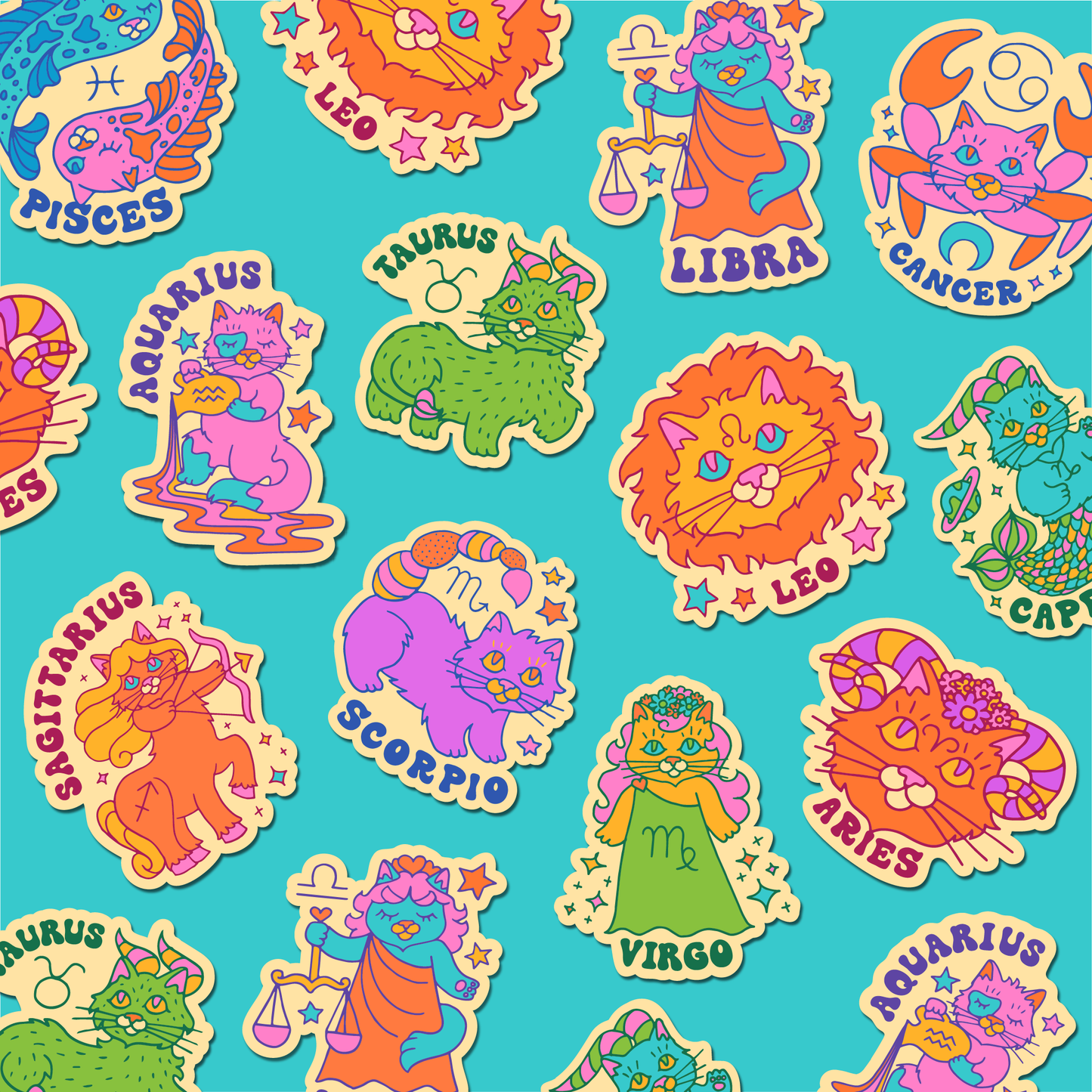 Astrology Cat Sticker: Cancer