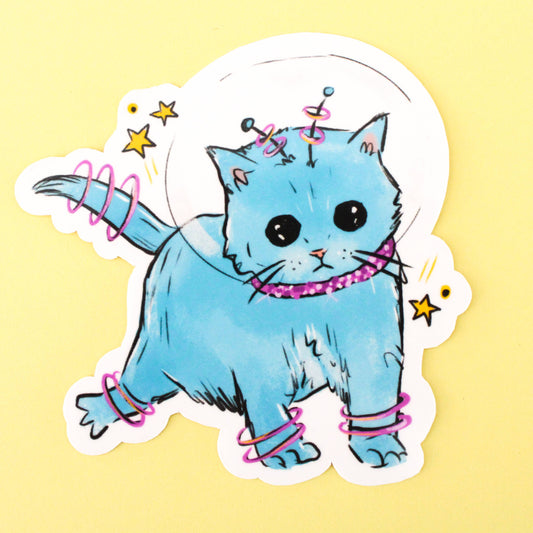 Blue Space Kitty Sticker