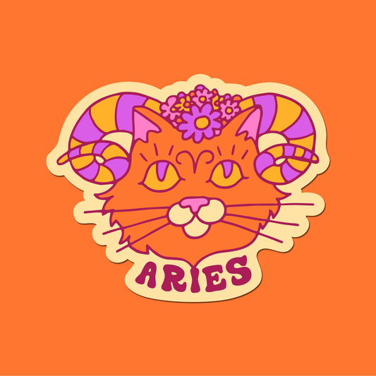 Astrology Cat Sticker: Aries