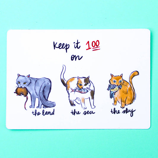 Keep it 100 Swiftie Cats Sticker