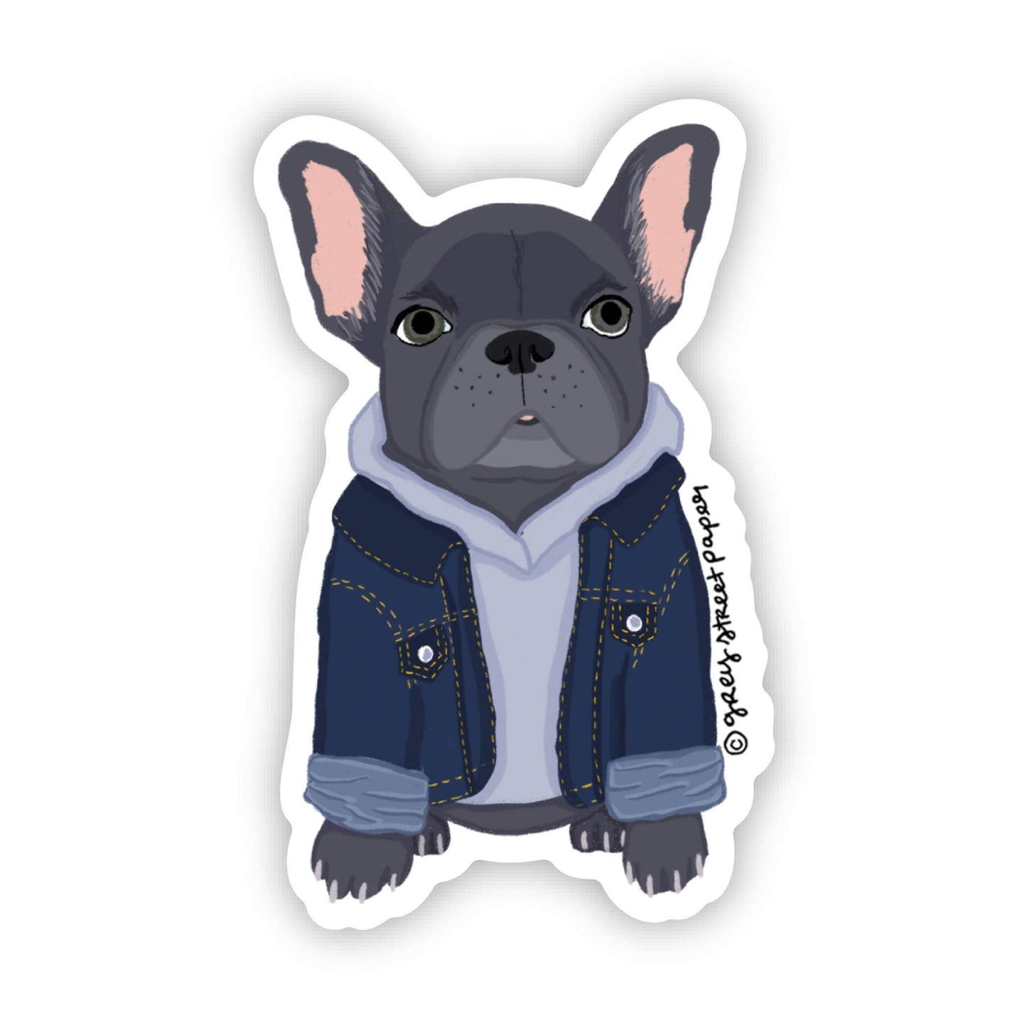 Hipster Frenchie Sticker