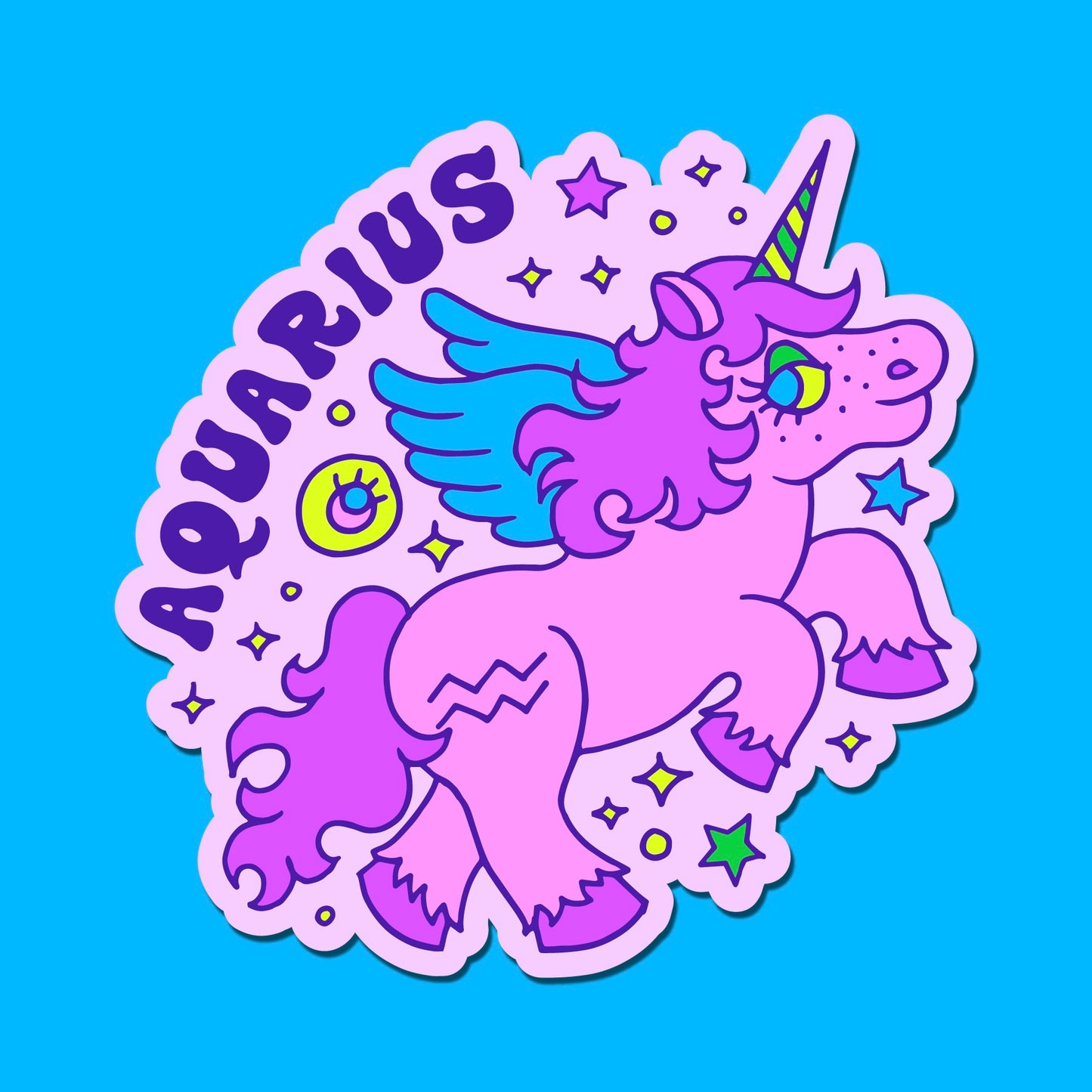 Astrology Unicorn Sticker: Aquarius