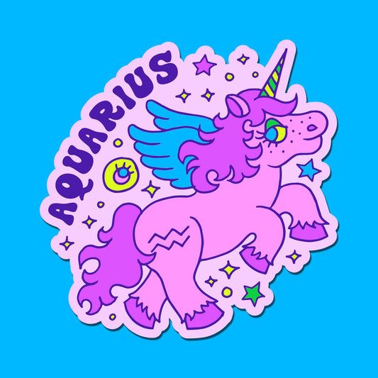 Astrology Unicorn Sticker: Aquarius
