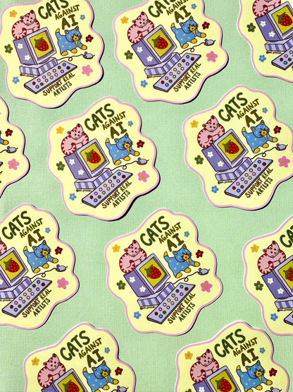 Cats Against AI, Support Real Artists Sticker