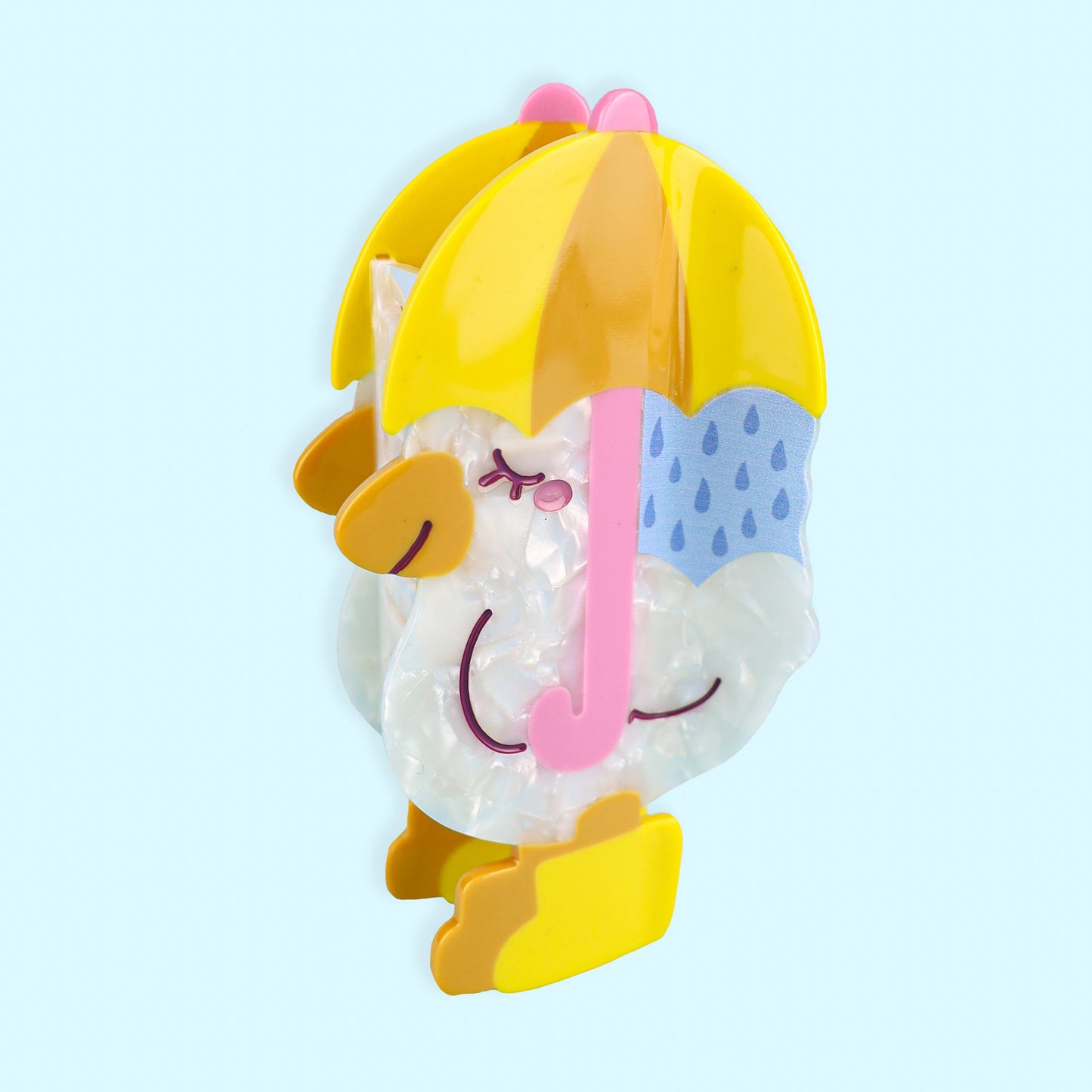 Goose with Umbrella Claw Clip