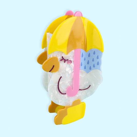 Goose with Umbrella Claw Clip