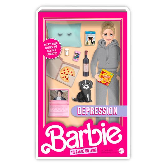 Depression Barbie Doll Sticker