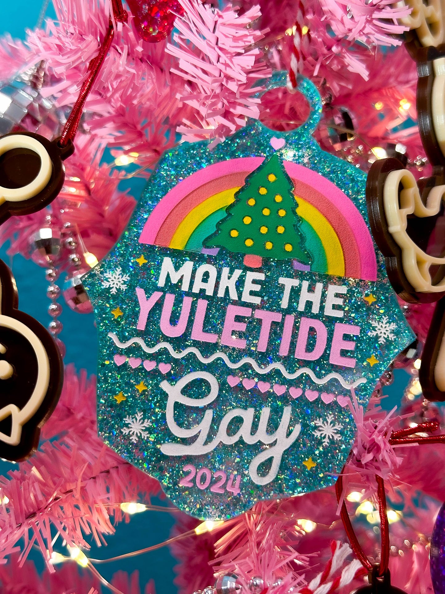 Make The Yuletide Gay 2024 Glitter Ornament